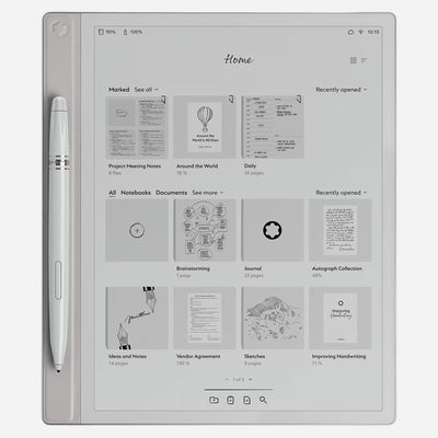 The 64 GB Digital Paper Tablet in Cool Grey with Digital Pen by Montblanc.