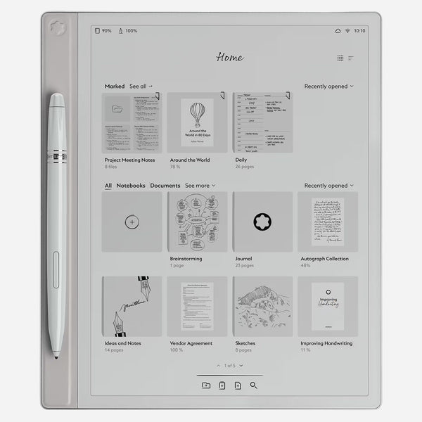 The 64 GB Digital Paper Tablet in Cool Grey with Digital Pen by Montblanc.