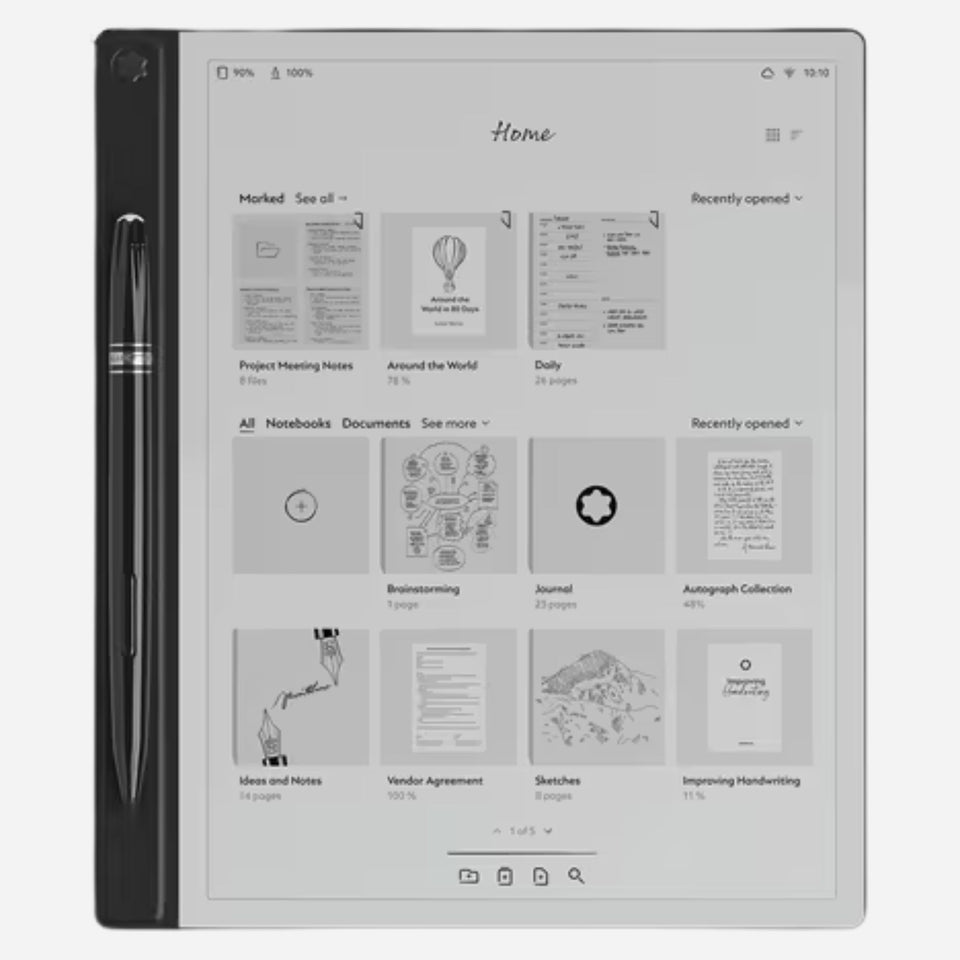 The 64 GB Digital Paper Tablet in Mystery Black with Digital Pen by Montblanc.