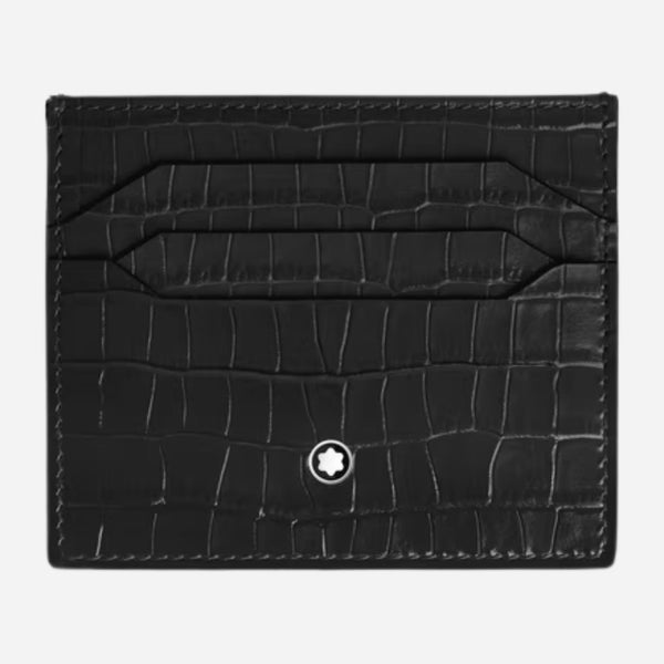 The Montblanc 6CC Black Croco-Embossed Leather Card Holder by Montblanc.
