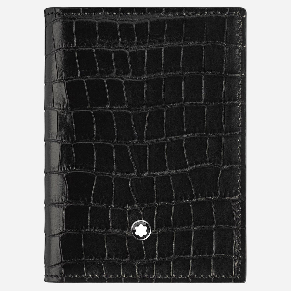 The Black Croco-Embossed Leather 4CC Card Holder by Montblanc.