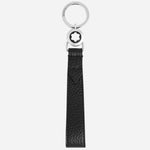 Black Grain Leather Loop Key Holder with Large Emblem by Montblanc.