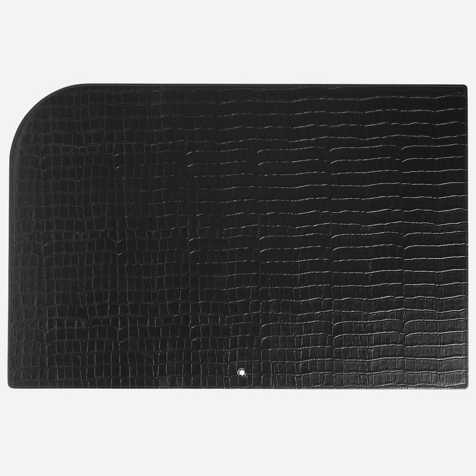 The Croco-Embossed Black Leather Desk Pad by Montblanc.