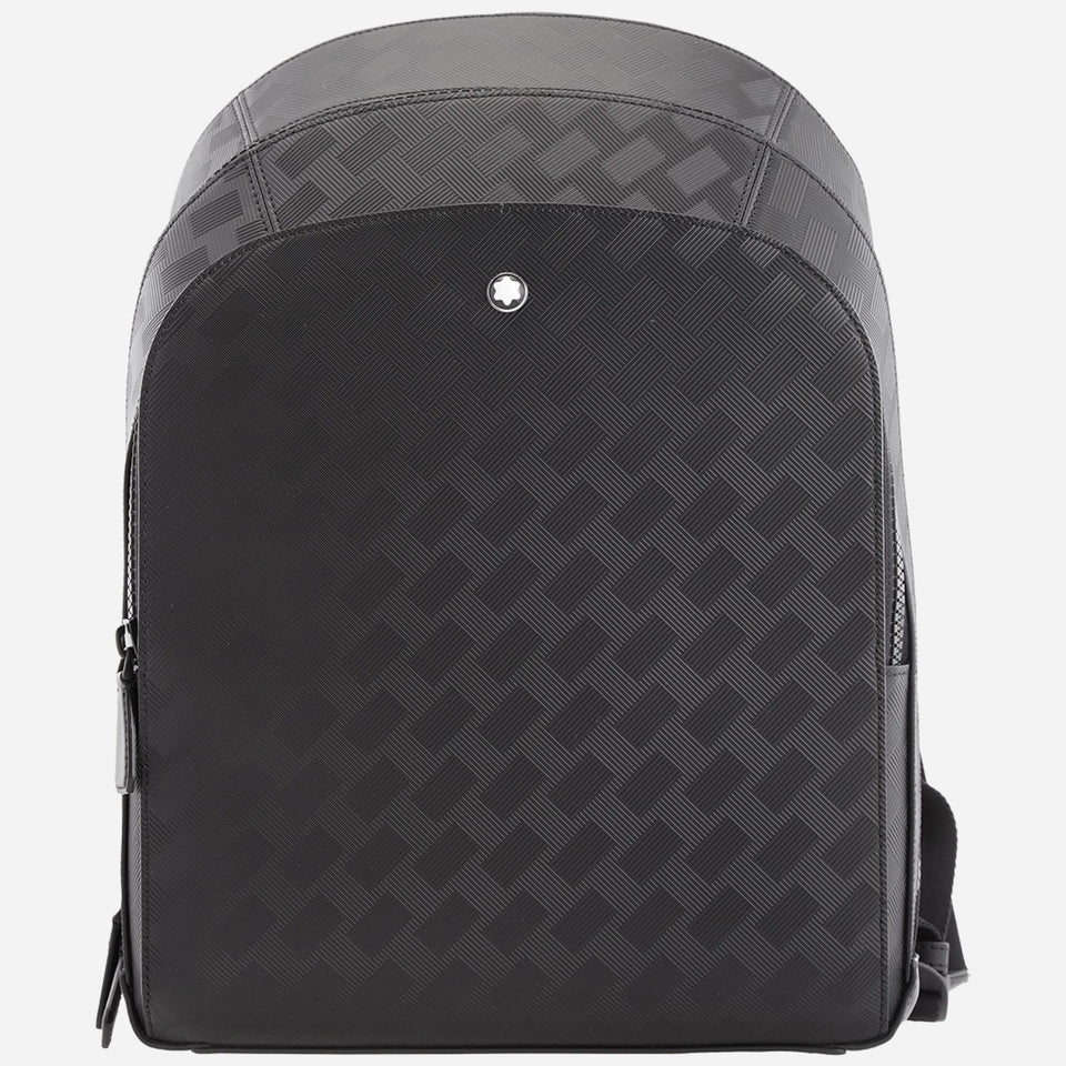 The Montblanc Extreme 3.0 Black Leather Medium Three Compartment Backpack by Montblanc.