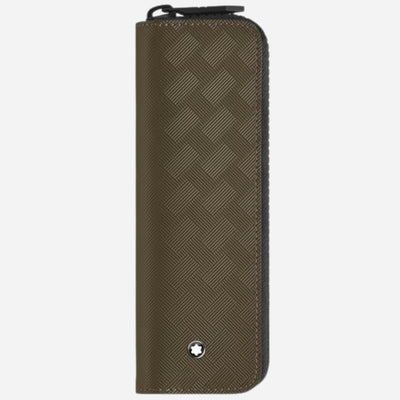 The Montblanc Extreme 3.0 Khaki Leather 1-Pen Pouch with Zip by Montblanc.