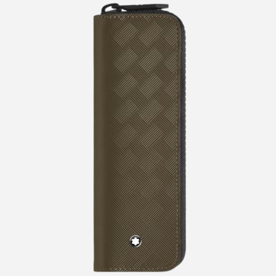 The Montblanc Extreme 3.0 Khaki Leather 1-Pen Pouch with Zip by Montblanc.