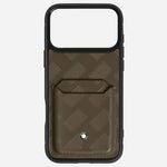 The Extreme 3.0 Khaki Leather 2CC Hardshell Case for iPhone 17 Pro Max by Montblanc.
