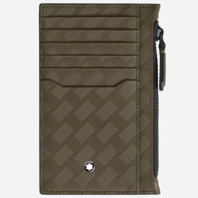 The Montblanc Extreme 3.0 Khaki Leather 8CC Card Holder with Zip by Montblanc.