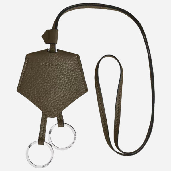 The Montblanc Grained Khaki Leather Key Holder with Carry Loop by Montblanc.