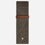 The Khaki 4810 Jacquard and Fauve Saffiano Leather Envelope 2-Pen Pouch by Montblanc.