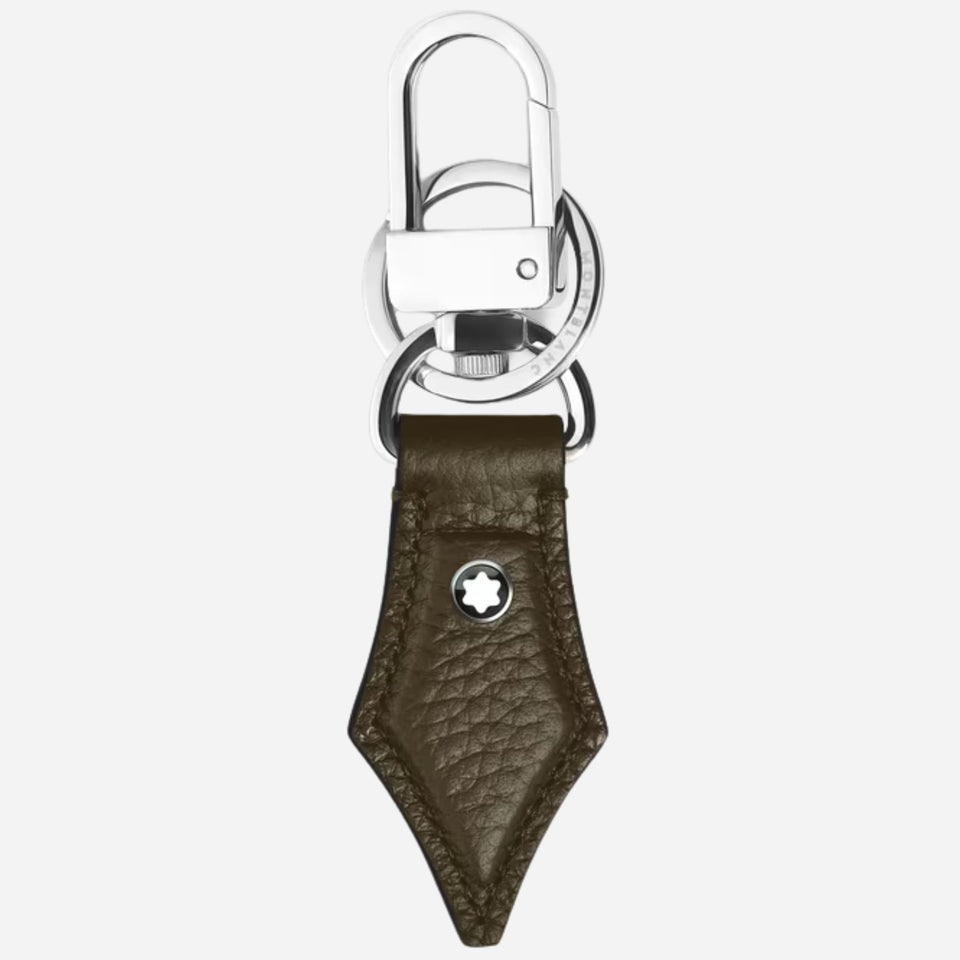 The Khaki Grained Leather Nib Key Holder by Montblanc.