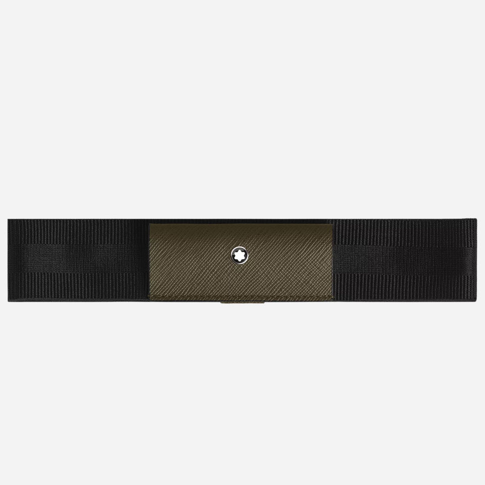 The Khaki Sartorial Leather 1-Pen Loop with Elastic Strap by Montblanc.