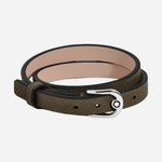 The Montblanc Khaki Sartorial Leather Bracelet with Horseshoe Buckle by Montblanc.
