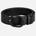 The L'Ovale PVD Buckle Reversible Black Leather Belt by Montblanc.