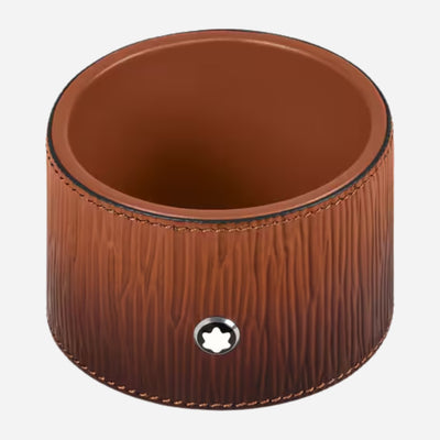 The Montblanc Medium Round Fauve Corteccia Sfumato Leather Desk Tray by Montblanc.