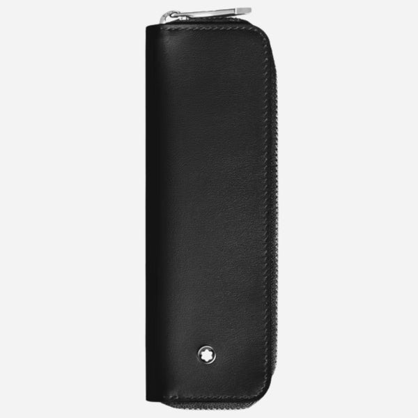 Meisterstück Black Leather 1-Pen Pouch with Zip by Montblanc.