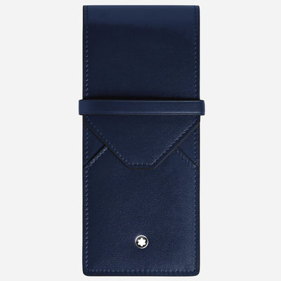 The Meisterstück Ink Blue Leather Envelope 3-Pen Pouch by Montblanc.