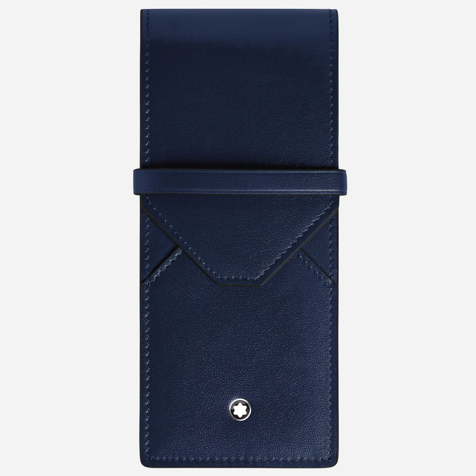 The Meisterstück Ink Blue Leather Envelope 3-Pen Pouch by Montblanc.