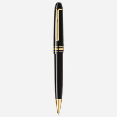 The Montblanc Meisterstück Midsize Gold-Coated Black Ballpoint Pen by Montblanc.