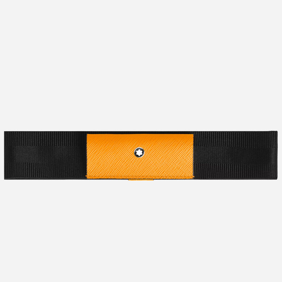 The Saffron Sartorial Leather 1-Pen Loop with Elastic Strap by Montblanc.