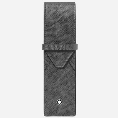 The Sartorial Forged Iron Grey Leather Two Pen Pouch by Montblanc.