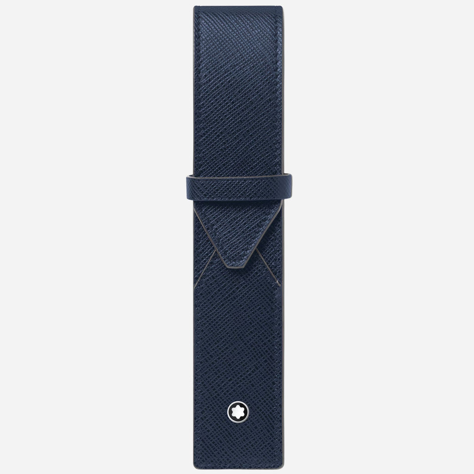 The Sartorial Ink Blue Leather One Pen Pouch by Montblanc.