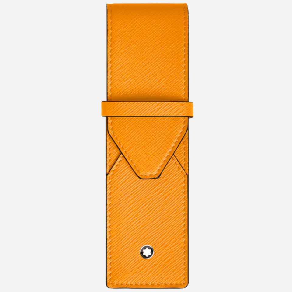 The Montblanc Sartorial Saffron Leather Envelope 2-Pen Pouch by Montblanc.