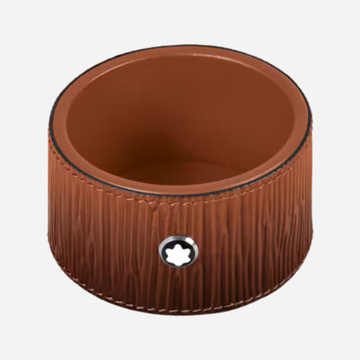 The Montblanc Small Round Fauve Corteccia Sfumato Leather Desk Tray by Montblanc.