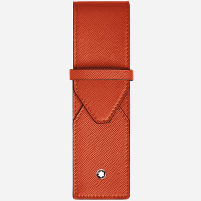 Tangerine Orange Sartorial Leather Envelope 2-Pen Pouch by Montblanc