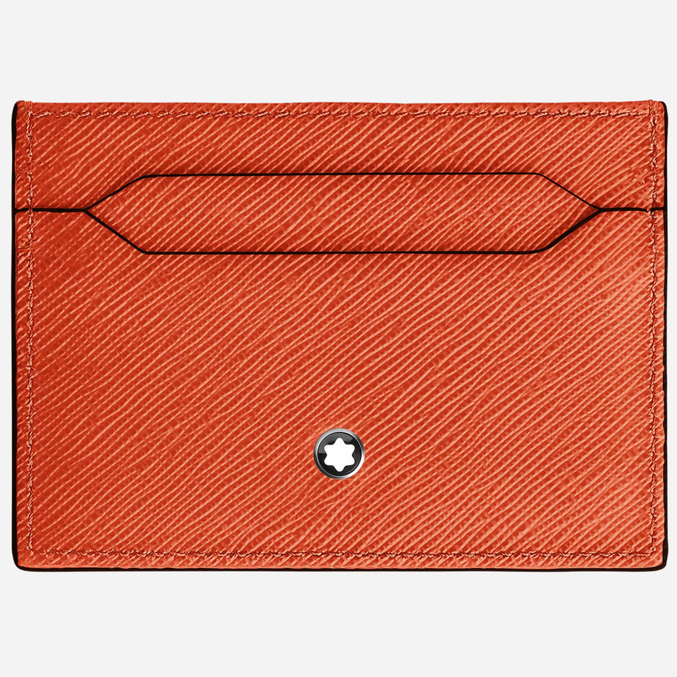 The Tangerine Sartorial Leather 5CC Card Holder by Montblanc.