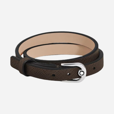 The Montblanc Tobacco Sartorial Leather Bracelet with Horseshoe Buckle by Montblanc.