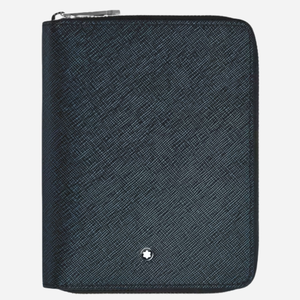 The Tweed Blue Sartorial Leather 5-Pen Pouch with Zip by Montblanc.