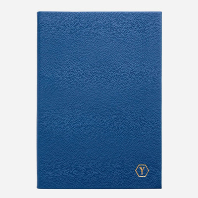 The Yard-O-Led Sampson A5 Luxury Navy Blue Leather Notebook by Yard-O-Led.
