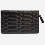 The Caroline Quilted Black Leather Large Jewellery Portfolio by WOLF.