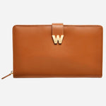 The Cassandra Cognac Saffiano Leather Jewellery Portfolio by WOLF.