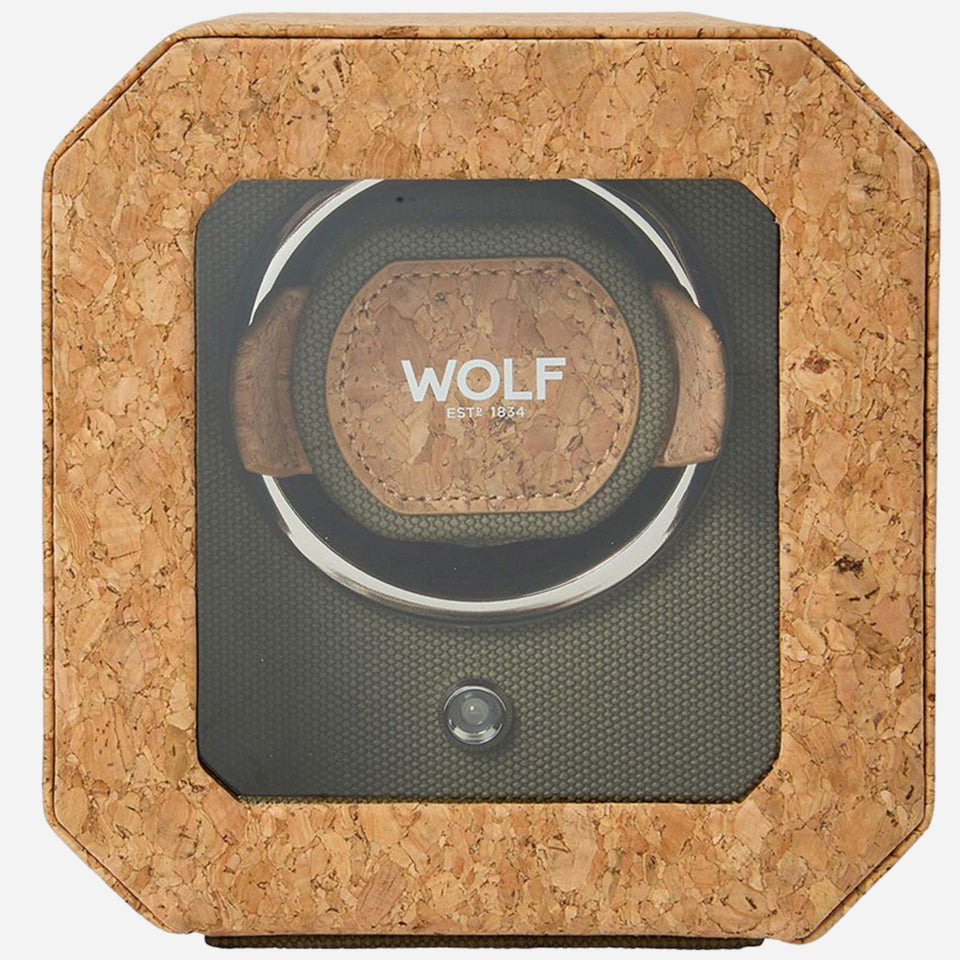 The Cortiça Portuguese Cork Single Watch Winder by WOLF.