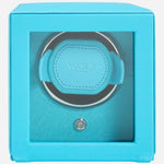 The Cub Tutti Frutti Turquoise Faux Leather Single Watch Winder with Cover by WOLF.