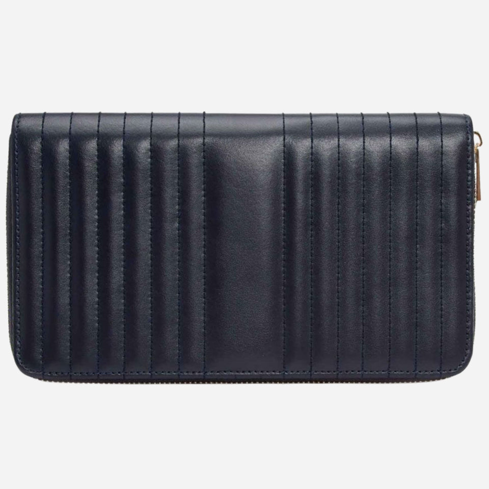 The Maria Smooth Navy Leather Jewellery Portfolio by WOLF.