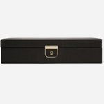 The Palermo Medium Black Anthracite Leather Jewellery Box by WOLF.