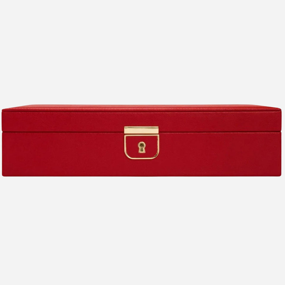 The Palermo Medium Red Leather Jewellery Box by WOLF.