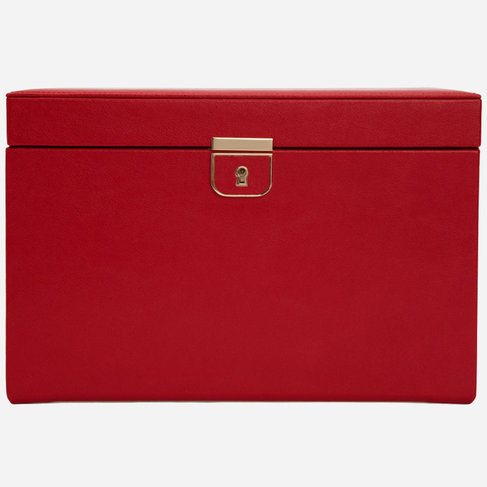 The Palermo Red Leather Large Jewellery Box by WOLF.