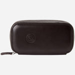 The WM Brown Faux Leather and Tweed 2 Piece Watch Zip Case by WOLF.