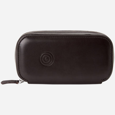 The WM Brown Faux Leather and Tweed 2 Piece Watch Zip Case by WOLF.