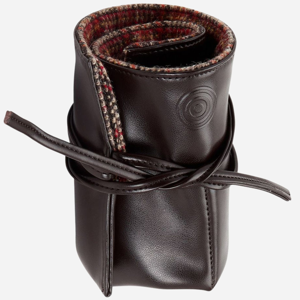 The WM Brown Faux Leather and Tweed Watch Roll Out with 6 Wraps by WOLF.