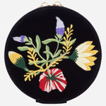 The Zoe Indigo Velvet Travel Round Jewellery Case by WOLF.