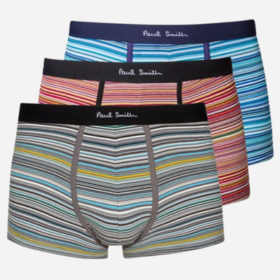 The Men's 3-Pack of Colourful Mixed 'Signature Stripe' Boxer Briefs by Paul Smith.