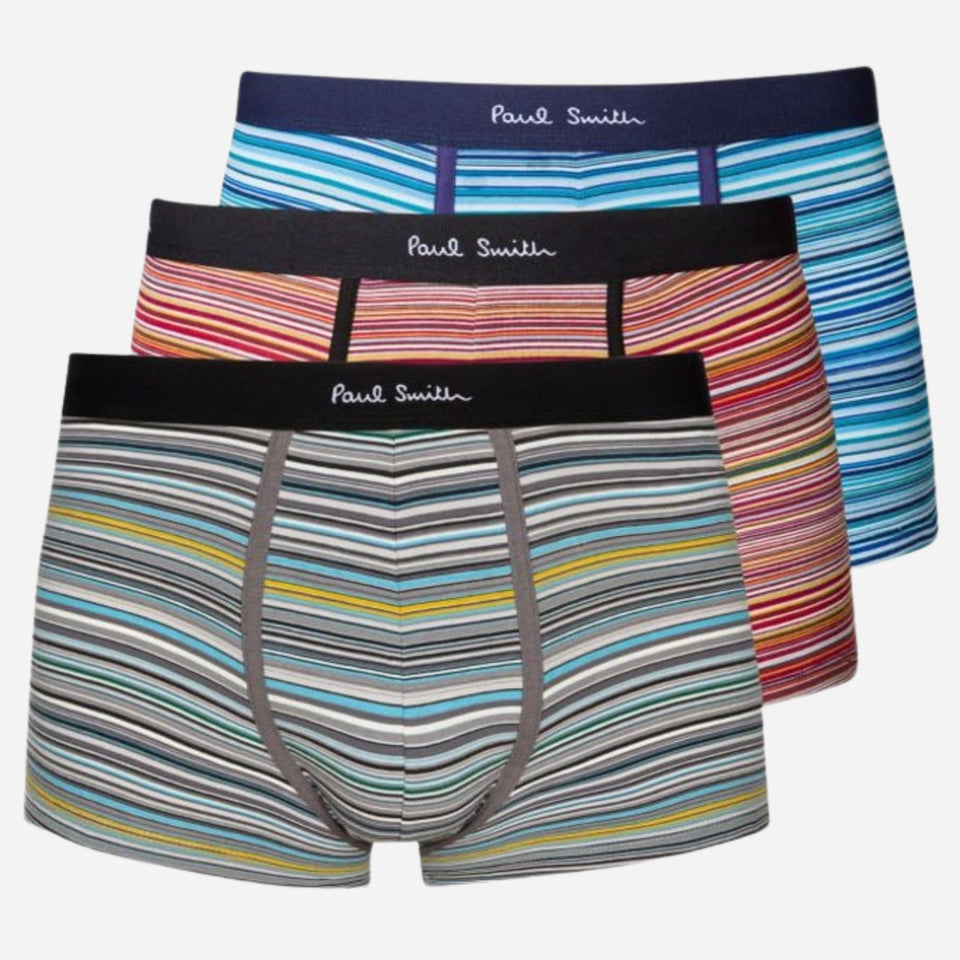 The Men's 3-Pack of Colourful Mixed 'Signature Stripe' Boxer Briefs by Paul Smith.