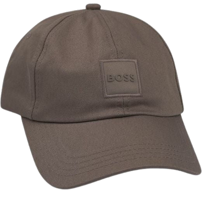 The Derrel Brown Cotton Cap with Embroidered Patch Logo by BOSS.