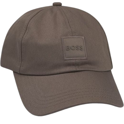 The Derrel Brown Cotton Cap with Embroidered Patch Logo by BOSS.