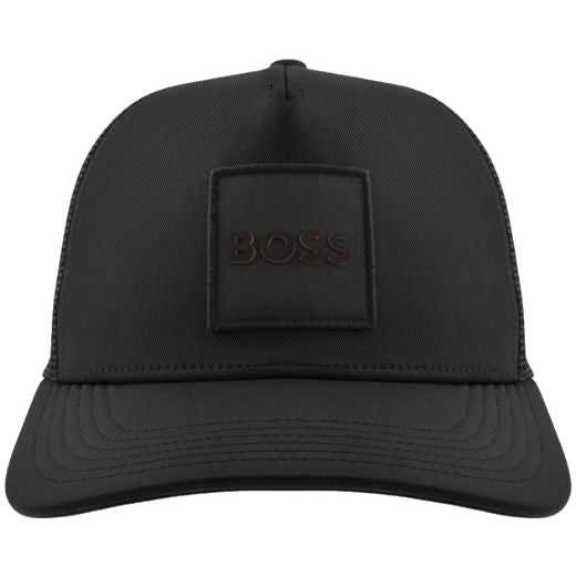 The BOSS logo has been placed on the front of the Elliot PL Black Cap with Mesh Back and Patch Logo for authenticity.